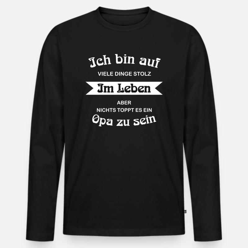 Opa sein - Männer Premium Bio Langarmshirt - Schwarz