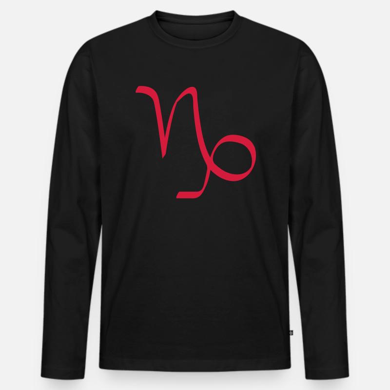 Sternzeichen Steinbock - Männer Premium Bio Langarmshirt - Schwarz