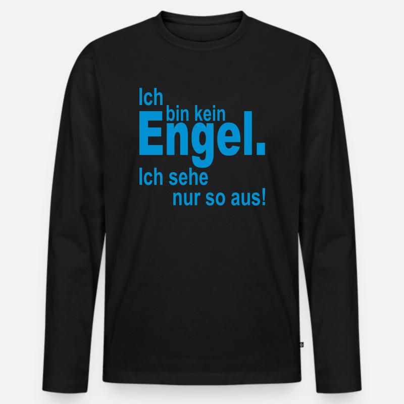 ich bin kein engel - Männer Premium Bio Langarmshirt - Schwarz