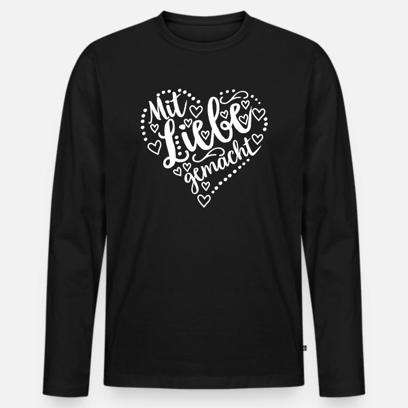 Liebe - Männer Premium Bio Langarmshirt - Schwarz