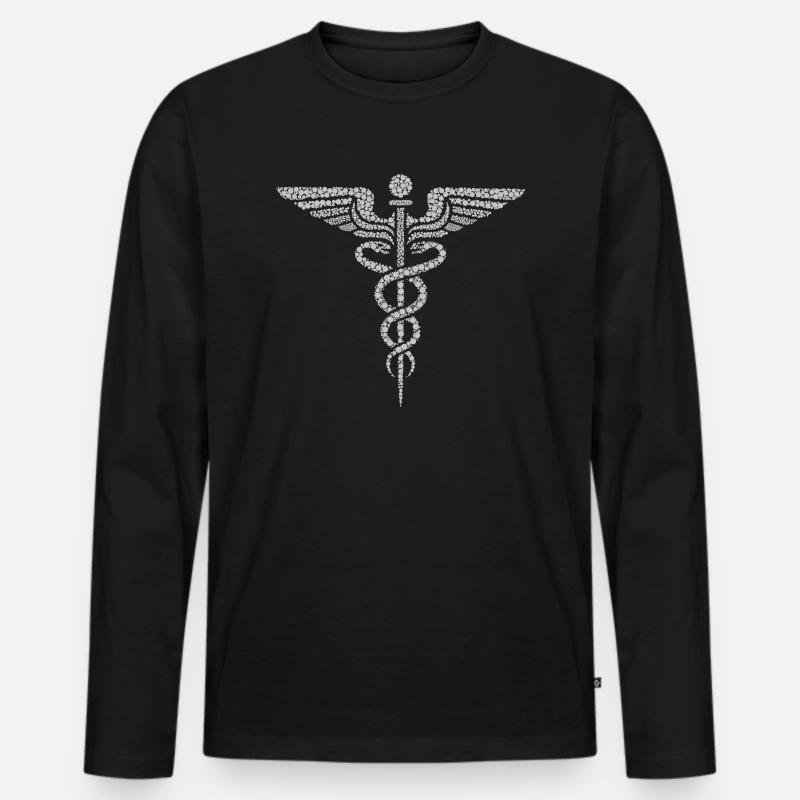 Caduceus - Apotheker - Apotheke - Männer Premium Bio Langarmshirt - Schwarz