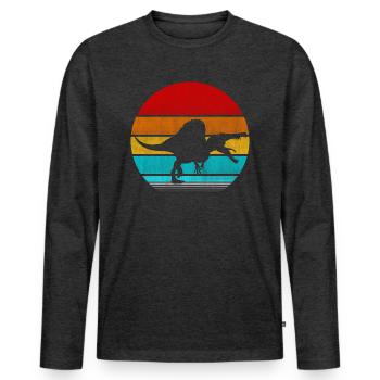 spinosaurus - Men's Premium Organic Long Sleeve Shirt - heather anthracite - Front - Nico (187cm)