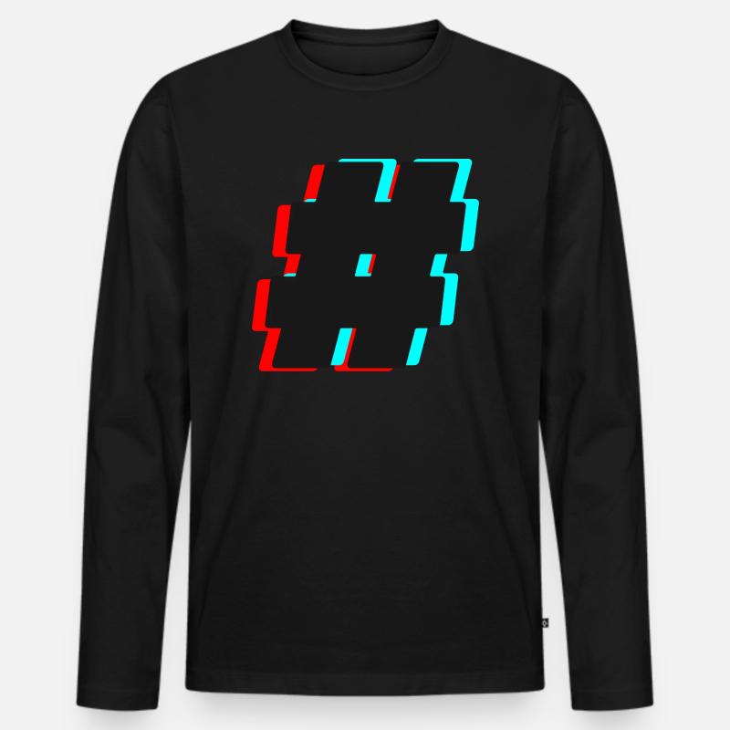 Hashtag # - Männer Premium Bio Langarmshirt - Schwarz