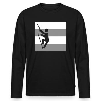 climbing - Männer Premium Bio Langarmshirt - Schwarz - Vorne - Nico (187cm)