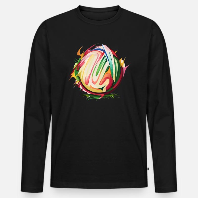Splash Icecream - Männer Premium Bio Langarmshirt - Schwarz