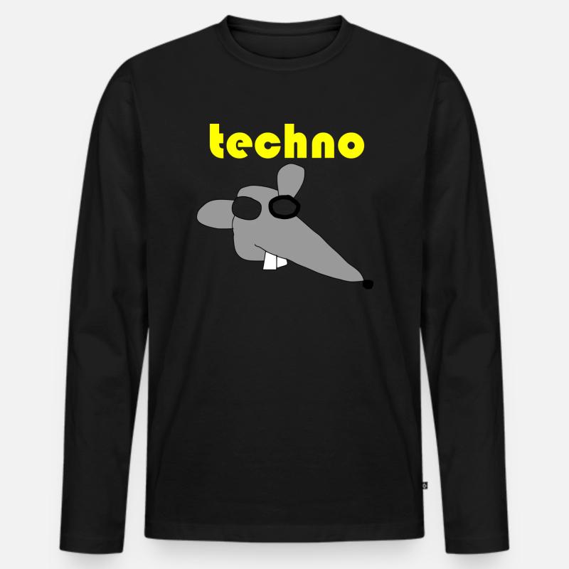 techno maus 3 - Männer Premium Bio Langarmshirt - Schwarz