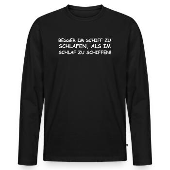 Konfuzius | lustige Sprüche, Sprichwort - Männer Premium Bio Langarmshirt - Schwarz - Vorne - Nico (187cm)