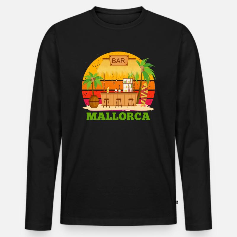 Mallorca - Männer Premium Bio Langarmshirt - Schwarz
