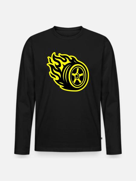 Tire Flame Car - Men's Premium Organic Long Sleeve Shirt - black