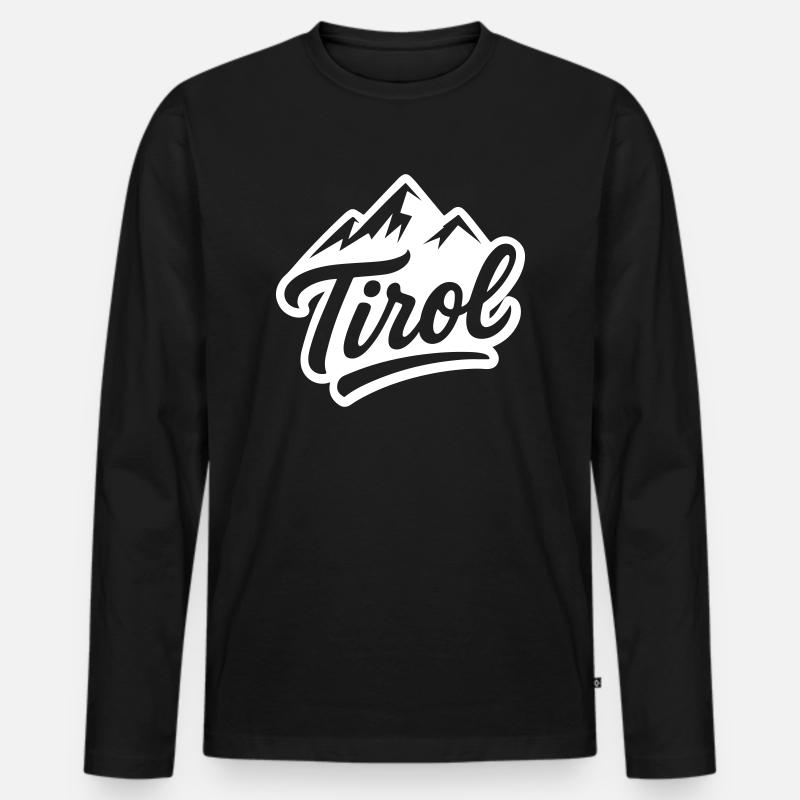 Tirol Berge - Männer Premium Bio Langarmshirt - Schwarz
