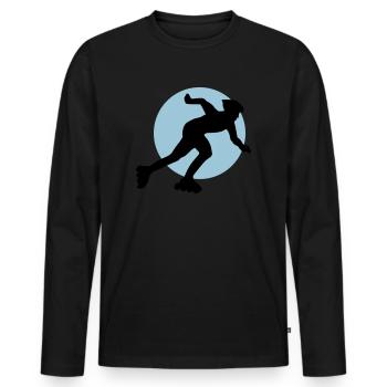 inliner_2c - Männer Premium Bio Langarmshirt - Schwarz - Vorne - Nico (187cm)