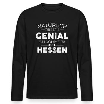 Städte Hessen Genial - Männer Premium Bio Langarmshirt - Schwarz - Vorne - Nico (187cm)