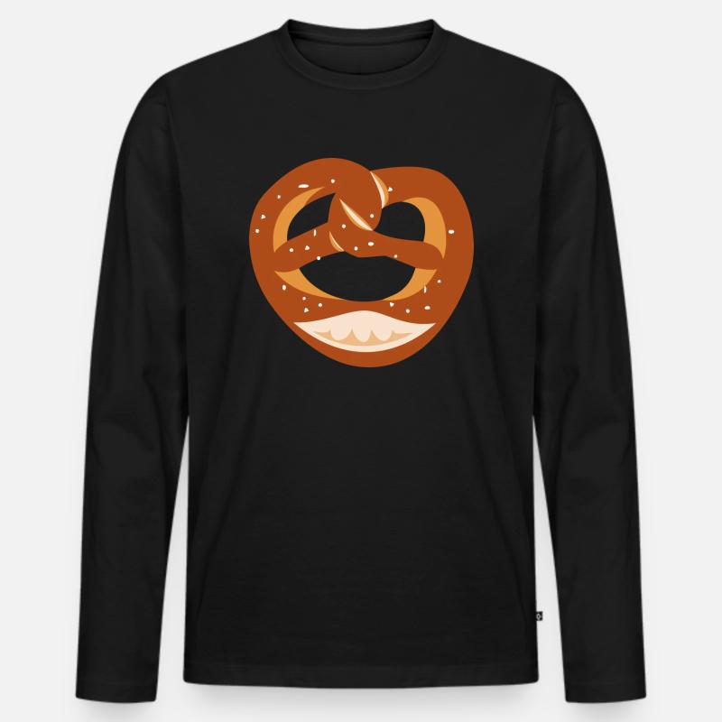 Brezel - Männer Premium Bio Langarmshirt - Schwarz