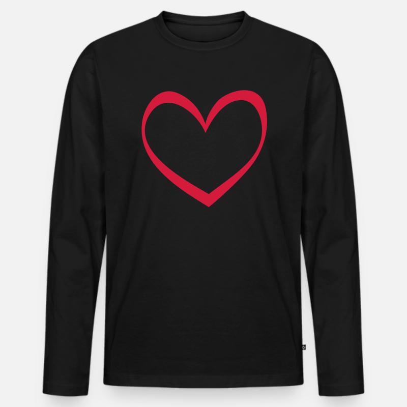 herz design - Männer Premium Bio Langarmshirt - Schwarz