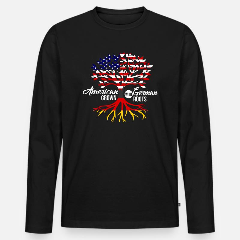 American German - Männer Premium Bio Langarmshirt - Schwarz