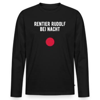 Rentier Rudolf bei Nacht - Männer Premium Bio Langarmshirt - Schwarz - Vorne - Nico (187cm)