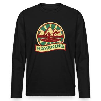 Kayak propaganda | Canoe Canoeing Water sports - Men's Premium Organic Long Sleeve Shirt - black - Front - Nico (187cm)