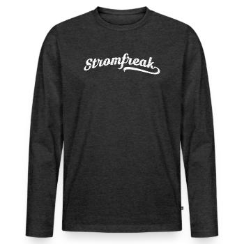 Electrician trainee gift journeyman master - Men's Premium Organic Long Sleeve Shirt - heather anthracite - Front - Nico (187cm)