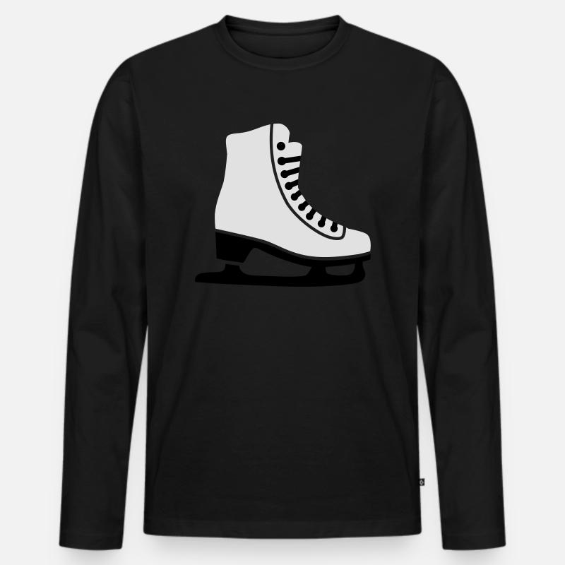 Schlittschuh - Männer Premium Bio Langarmshirt - Schwarz