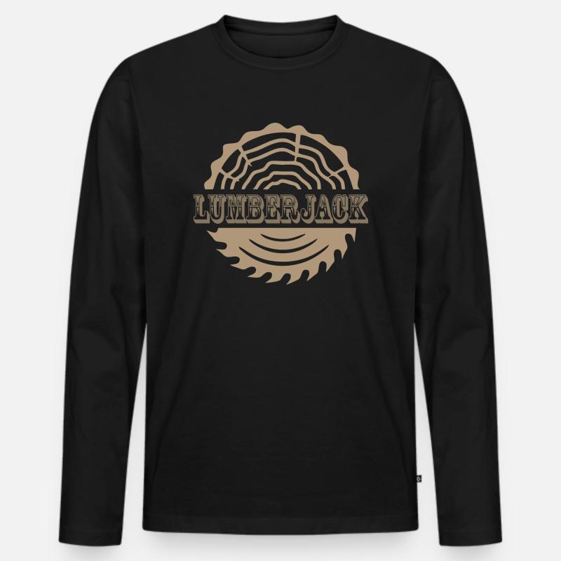 Lumberjack - Männer Premium Bio Langarmshirt - Schwarz