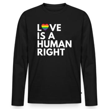 Regenbogen, LGBT, Rainbow, Gay Pride, Love - Männer Premium Bio Langarmshirt - Schwarz - Vorne - Nico (187cm)