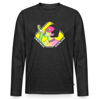 EROTIC SEXY GIRL SWEETNESS OVERLOAD - Men's Premium Organic Long Sleeve Shirt - heather anthracite - Front - Nico (187cm)