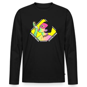 SURCHARGE ÉROTIQUE SEXY FILLE DOUCEUR - T-shirt manches longues Premium bio Homme - noir - Devant - Nico (187cm)