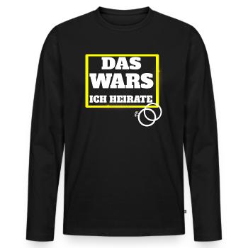 Das Wars - Männer Premium Bio Langarmshirt - Schwarz - Vorne - Nico (187cm)