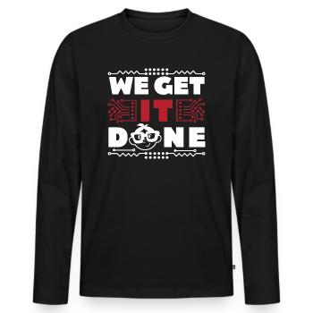 We get IT done IT-Fachmann Informatiker Computer - Men's Premium Organic Long Sleeve Shirt - black - Front - Nico (187cm)