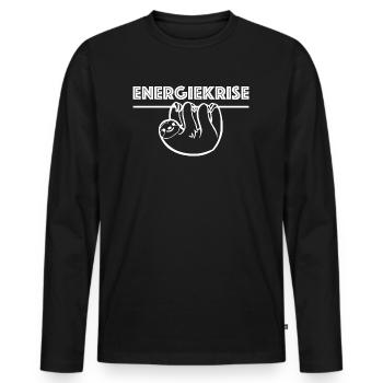 Energiekrise | Faultier, Klimawandel, Natur - Männer Premium Bio Langarmshirt - Schwarz - Vorne - Nico (187cm)