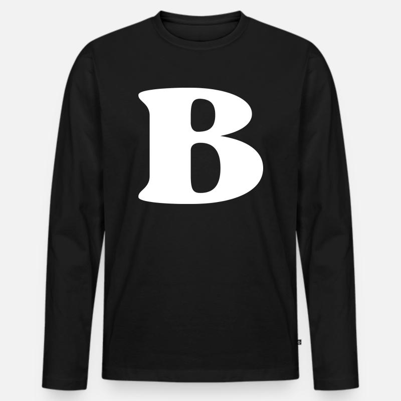 Buchstabe b - Männer Premium Bio Langarmshirt - Schwarz
