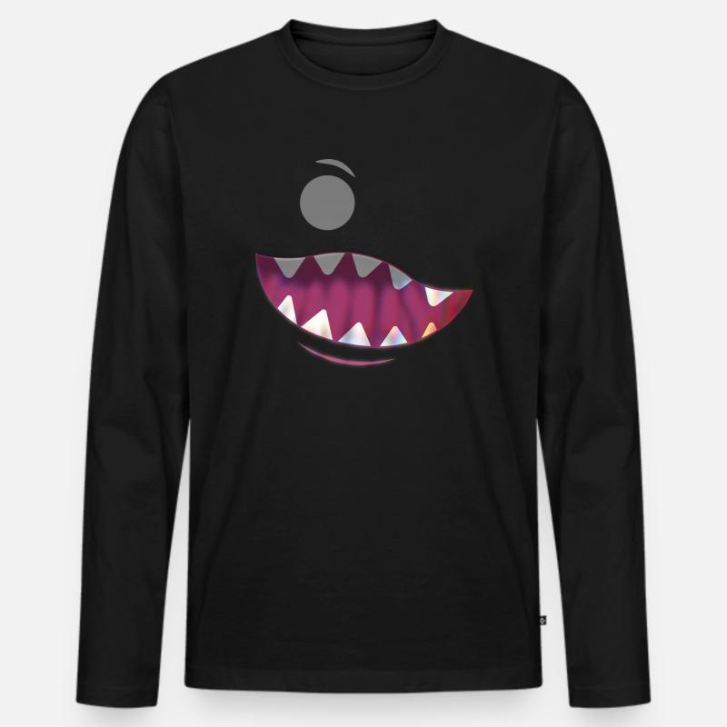 Kleines Monster - Männer Premium Bio Langarmshirt - Schwarz