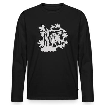 Tatou gris - T-shirt manches longues Premium bio Homme - noir - Devant - Nico (187cm)