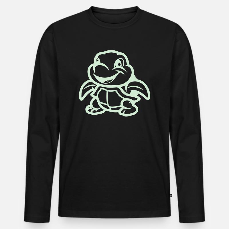 schildkröte comic - Männer Premium Bio Langarmshirt - Schwarz