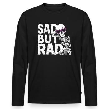 Melancholie mit Stil - Männer Premium Bio Langarmshirt - Schwarz - Vorne - Nico (187cm)