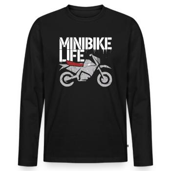 For real minibike fans - Men's Premium Organic Long Sleeve Shirt - black - Front - Nico (187cm)