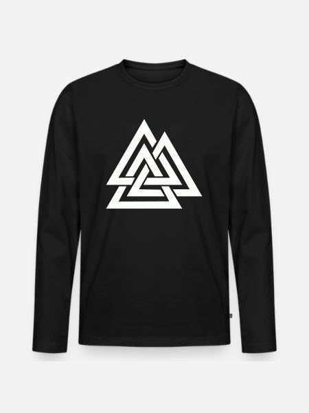 wotan viking symbol - Männer Premium Bio Langarmshirt - Schwarz