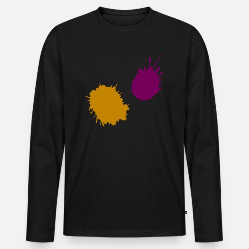 splatter farbklecks - Männer Premium Bio Langarmshirt - Schwarz