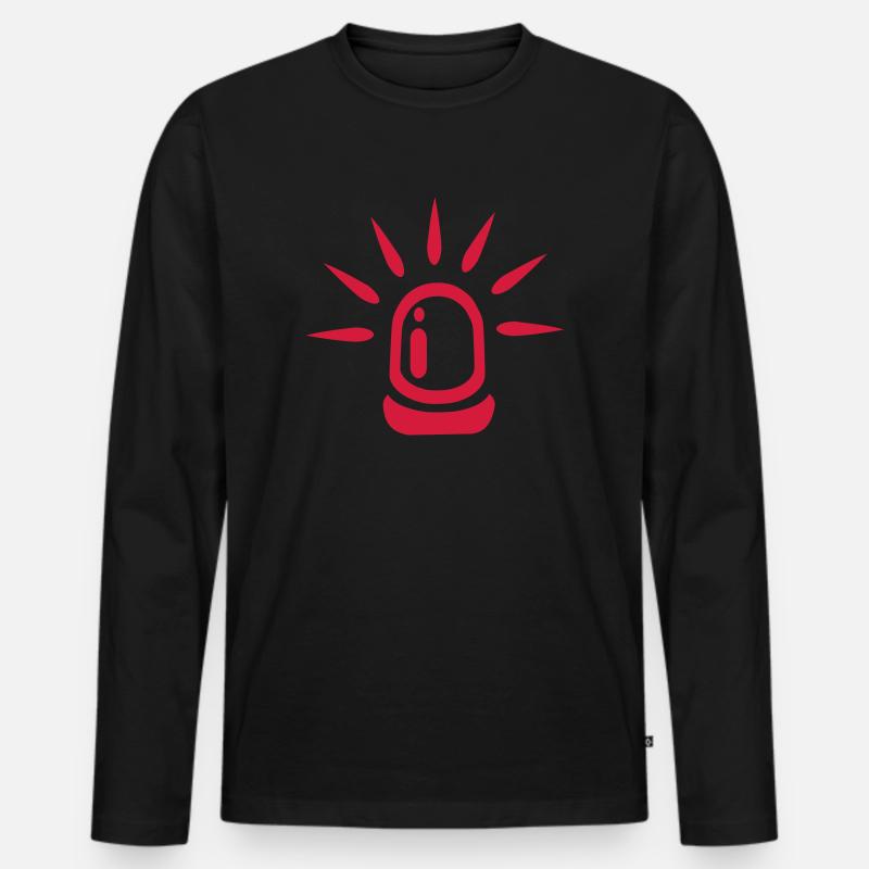 Alarm - Blaulicht - Männer Premium Bio Langarmshirt - Schwarz