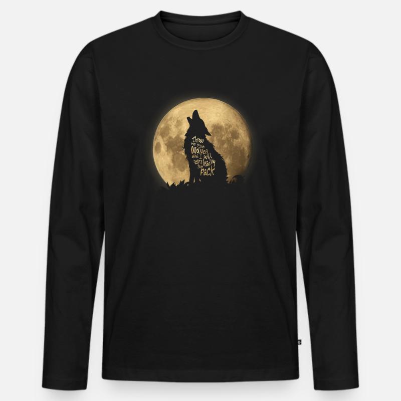 Throw me to the Wolves - Männer Premium Bio Langarmshirt - Schwarz