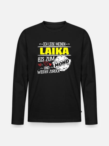 LAIKA - Mond - Männer Premium Bio Langarmshirt - Schwarz