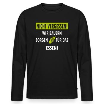Bauern Demo Protest Landwirte Demonstration Agrar - Männer Premium Bio Langarmshirt - Schwarz - Vorne - Nico (187cm)