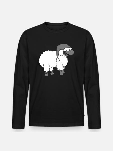 Funny Sleep Sheep - Men's Premium Organic Long Sleeve Shirt - black