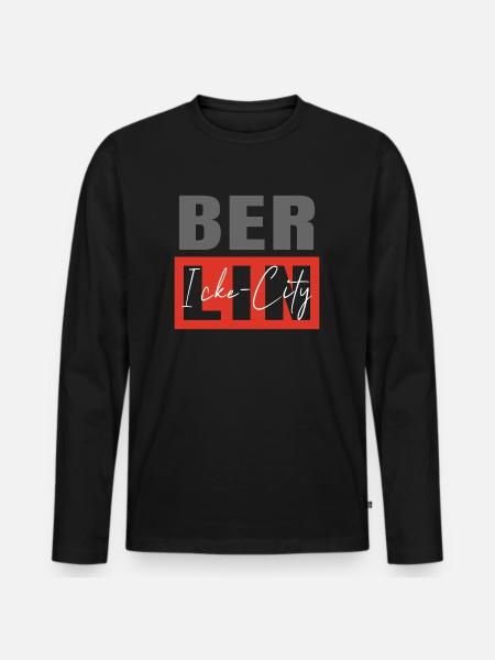 Berlin Icke City - Men's Premium Organic Long Sleeve Shirt - black