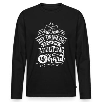 ALCOHOL PARTY GRILL GRILL CELEBRATION DRINK MOTIFS - Men's Premium Organic Long Sleeve Shirt - black - Front - Nico (187cm)