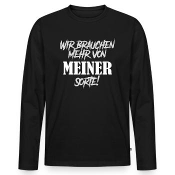 witziges Party Motiv, Spruch - Männer Premium Bio Langarmshirt - Schwarz - Vorne - Nico (187cm)