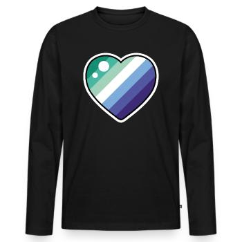 Heart (Gay Flag) - Men's Premium Organic Long Sleeve Shirt - black - Front - Nico (187cm)