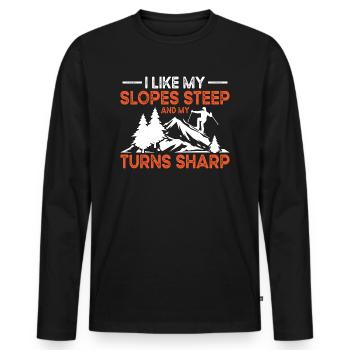 Pistes de ski Ski raide Skis d’hiver - T-shirt manches longues Premium bio Homme - noir - Devant - Nico (187cm)
