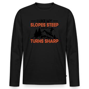 Pistes de ski Ski raide Skis d’hiver - T-shirt manches longues Premium bio Homme - noir - Devant - Nico (187cm)
