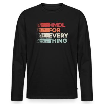 HMDL for Evth - Alhamdulillah for everything - Men's Premium Organic Long Sleeve Shirt - black - Front - Nico (187cm)